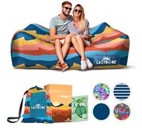 Chillbo Lazybone Inflatable Couch - Ultimate Inflatable Lounger for Maximum Chill - The Perfect Blow Up Couch for Music Festivals Or Inflatable Lounger for Camping - Desert Daydream