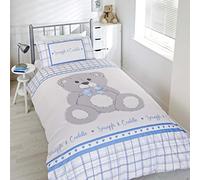 Kids Children's Cute Teddy Bear Duvet Quilt Cover Bedding Set - BLUE OR RED