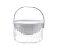 Chilled Dip Bowl with Ice Base, Clear PET Serving Tray for Salads Fruits Dips, Double Layer Cold Food Container for Parties Kitchen, Green (White)