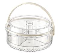 Chilled Serving Tray with Lid, Divided Ice Chilled Food Platter for Picnic | 5-Compartment Storage, Sealable Freshness, Portable, Ideal for Picnic BBQ Party Kitchen