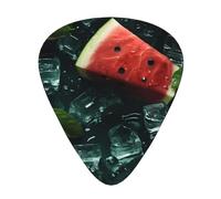 chilled watermelon printed guitar picks, 12-piece set with thin, medium, and thick styles, comes with a storage case