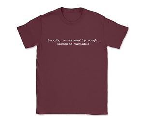 ChilledWorld The Shipping Forecast T-Shirt Smooth, Occasionally Rough, Becoming Variable, M, Maroon