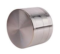 Chillers Pollen grinder | Ø 40mm stainless steel grinder | Grinder with magnetic lid | Spice Herbs Spices Herb | Pollen scraper | Does not stick | Nylon ring (Color : Silver)