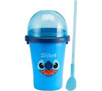 ChillFactor 08258 Disney Reusable Squeeze Cup Maker with Stitch Character Design, Homemade slushies, Blue