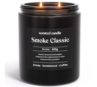 CHILLFLAME Candles for Men, 400g Scented Candles for Home, 2 Wicks Blended Scents Birthday Candles Gifts for Dad, Teacher, Boyfriend (Smoke+Sandalwood+Coffee)