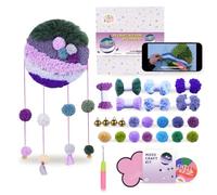 ChillFuzz DIY Bohemian Dreamcatcher Wind Chime Kit Handmade Yarn Wall Hanging Craft Set Boho Decor for Home & Garden Beginner-Friendly Purple Aurora