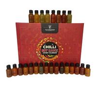 Chilli Advent Calendar 2025 - 24 Days of Hot Sauce Countdown with 20 Fiery Flavours Including Naga Jolokia & Scotch Bonnet - Spicy Holiday Gifts for Chilli Lovers, Foodies & Heat Enthusiasts