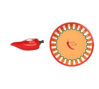 Chilli Ceramic Holder & Chilli Round Serving Tray Bundle