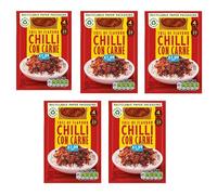 Chilli Con Carne Recipe Mix 50g, Pack of 5 | Natural Herbs & Spices, No Artificial Colours, No Preservatives, Recyclable Paper Pack