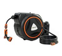 Chilli Seating 25M Retractable Hose Reel Wall Mounted With Auto Retraction, Self-Locking, Slow Return System, 12-Pattern Nozzles