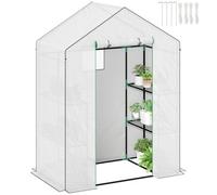 Chilli Seating Chilli 143 X 74Cm Walk-In Greenhouse, With Shelves - White