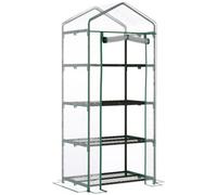 Chilli Seating Chilli 4 Tiers Mini Portable Greenhouse Compact Plant Grow Shed Metal Frame Transparent Clear Cover 160H X 70L X 50Wcm