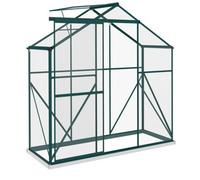 Chilli Seating Chilli 6 X 2.5Ft Polycarbonate Greenhouse Walk-In Green House With Rain Gutter, Sliding Door, Window, Foundation, Green
