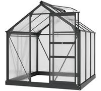 Chilli Seating Chilli 6 X 6Ft Polycarbonate Greenhouse, Large Walk-In Green House With Slide Door And Window, Garden Plants Grow House
