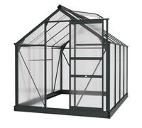 Chilli Seating Chilli 6 X 8Ft Polycarbonate Greenhouse, Large Walk-In Green House With Slide Door And Window, Garden Plants Grow House