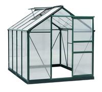 Chilli Seating Chilli 6 X 8Ft Polycarbonate Greenhouse, Large Walk-In Green House With Slide Door And Window, Garden Plants Grow House