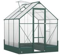Chilli Seating Chilli 6X6 Ft Polycarbonate Greenhouse With Base And Raised Bed, Walk-In Greenhouse With Aluminium Frame