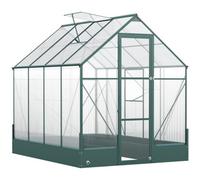 Chilli Seating Chilli 6X8 Ft Polycarbonate Greenhouse With Base And Raised Bed, Walk-In Greenhouse With Aluminium Frame