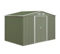 Chilli Seating Chilli 9 X 6Ft Metal Garden Shed, Outdoor Storage With Ventilation Slots, Foundation Kit And Lockable Double Doors, Light Green