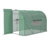 Chilli Seating Chilli Large Polytunnel Walk In Greenhouse, Plant Gardening Tunnel Green House With Metal Hinged Door, Galvanised Steel Frame