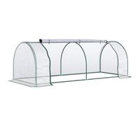 Chilli Seating Chilli Mini Greenhouse, Small Polytunnel Green House With Zipped Doors, Steel Frame For Garden Patio, 250 X 100 X 80Cm, Clear