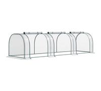 Chilli Seating Chilli Mini Greenhouse, Small Polytunnel Green House With Zipped Doors, Steel Frame For Garden Patio, 300 X 100 X 80Cm, Clear