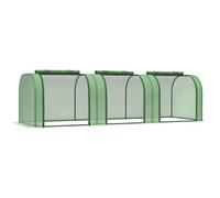 Chilli Seating Chilli Mini Greenhouse, Small Polytunnel Green House With Zipped Doors, Steel Frame For Garden Backyard, 295 X 100 X 80Cm, Green