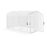 Chilli Seating Chilli Polytunnel Greenhouse Walk-In Grow House With Uv-Resistant Pe Cover, Door And Galvanised Steel Frame, 2 X 2 X 2M, White