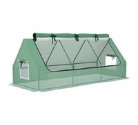 Chilli Seating Chilli Portable Small Polytunnel, Mini Greenhouse With Mesh Windows For Indoor And Outdoor, 240X90X90Cm, Green