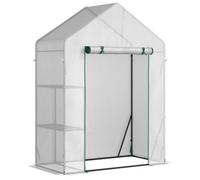 Chilli Seating Chilli Walk In Greenhouse With 2 Tier Shelf, Portable Gardening Plant Grow House With Roll Up Zip Panel Door, Reinforced Pe Cover