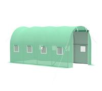Chilli Seating Chilli Walk-In Polytunnel Greenhouse, Outdoor Garden Tunnel Greenhouse Tent With Zipped Roll-Up Door And 8 Mesh Windows, 4 X 2M
