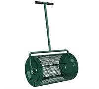 Chilli Seating Compost Spreader, 24" Peat Moss Spreader With Height Adjustable T Shaped Handle And Metal Mesh Basket, Green