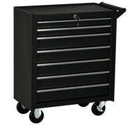 Chilli Seating Durhand 7-Drawer Tool Box On Wheels, Lockable Tool Cabinet With Eva Pat & Ball Bearing, Matte Black