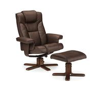 Julian Bowen Malmo Swivel Recliner & Stool - Brown