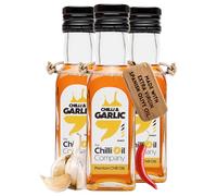 Chilli with Garlic, 125ml - Medium Hot Sauce with Spanish Extra Virgin Olive Oil - No Additives Spice for Pizza, Chicken, Pasta & More by The Chilli Oil Company, 3-Pack