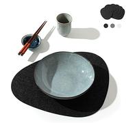 Chillify Felt Table Mats Set of 6 - Non Slip, Washable, heat resistant mat - Indoor & Outdoor Dinner Placemats - Perfect Housewarming Gift - Versatile Coasters for Home Deco - Dark Grey