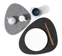 Chillify Felt Table Mats Set of 6 - Non Slip, Washable, heat resistant mat - Indoor & Outdoor Dinner Placemats - Perfect Housewarming Gift - Versatile Coasters for Home Deco - Versatile Grey