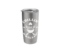 Chillin' and Grillin' Funny Barbeque Stainless Steel Insulated Tumbler