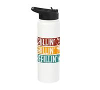 Chillin Grillin Refillin Funny Barbeque Stainless Steel Insulated Water Bottle