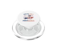 Chillin' Like A Firecracker 4th Of July US Flag Cat Owner PopSockets PopGrip for MagSafe