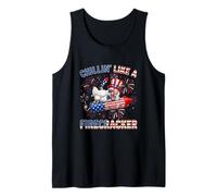 Chillin' Like A Firecracker 4th of July US Flag Chicken Tank Top