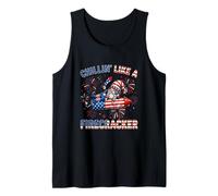 Chillin' Like A Firecracker 4th of July US Flag Gnome Lover Tank Top