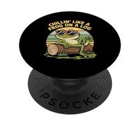Chillin' Like A Frog On A Log Fun Retro Style PopSockets Adhesive PopGrip