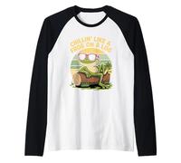 Chillin' Like A Frog On A Log Fun Retro Style Raglan Baseball Tee
