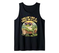 Chillin' Like A Frog On A Log Fun Retro Style Tank Top