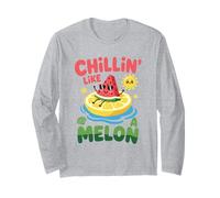 Chillin’ Like A Melon Kawaii Watermelon Summer Beach Vibes Long Sleeve T-Shirt