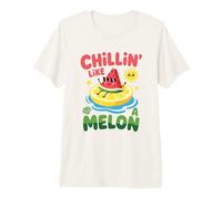 Chillin’ Like A Melon Kawaii Watermelon Summer Beach Vibes Premium T-Shirt