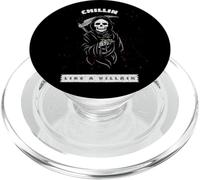 Chillin Like A Villain Grim Reaper Black Rose Halloween PopSockets PopGrip for MagSafe