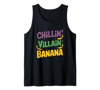 Chillin’ Like a Villain with My Banana Funny Retro Design Tank Top