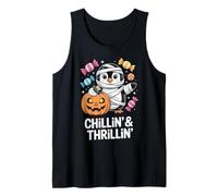 Chillin’ & Thrillin’ - Cute Mummy Penguin Halloween Tank Top